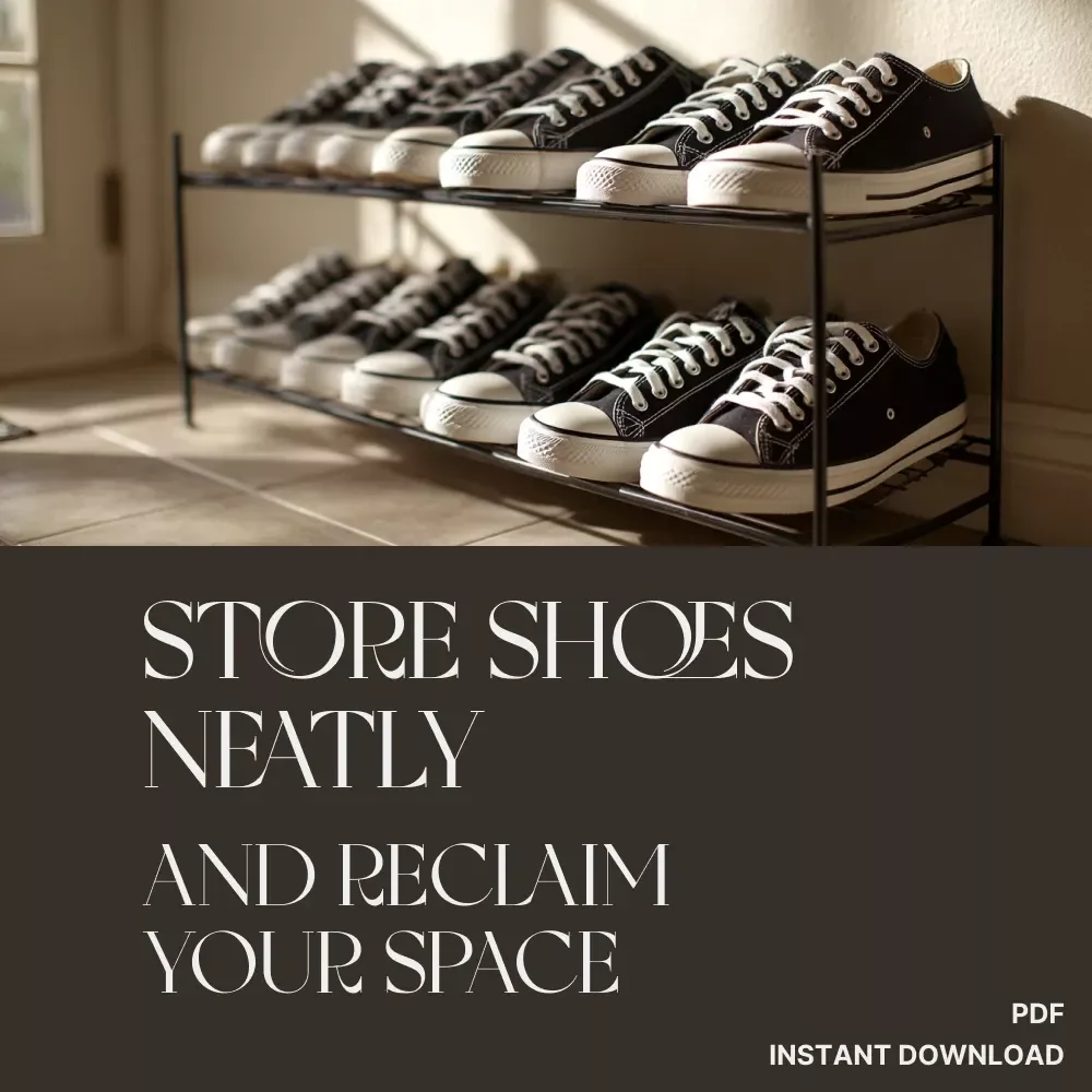 Store Shoes Neatly and Reclaim Your Space | Best Way to Store Shoes Neatly | Shoe Storage eBook for Home Organization Enthusiasts
