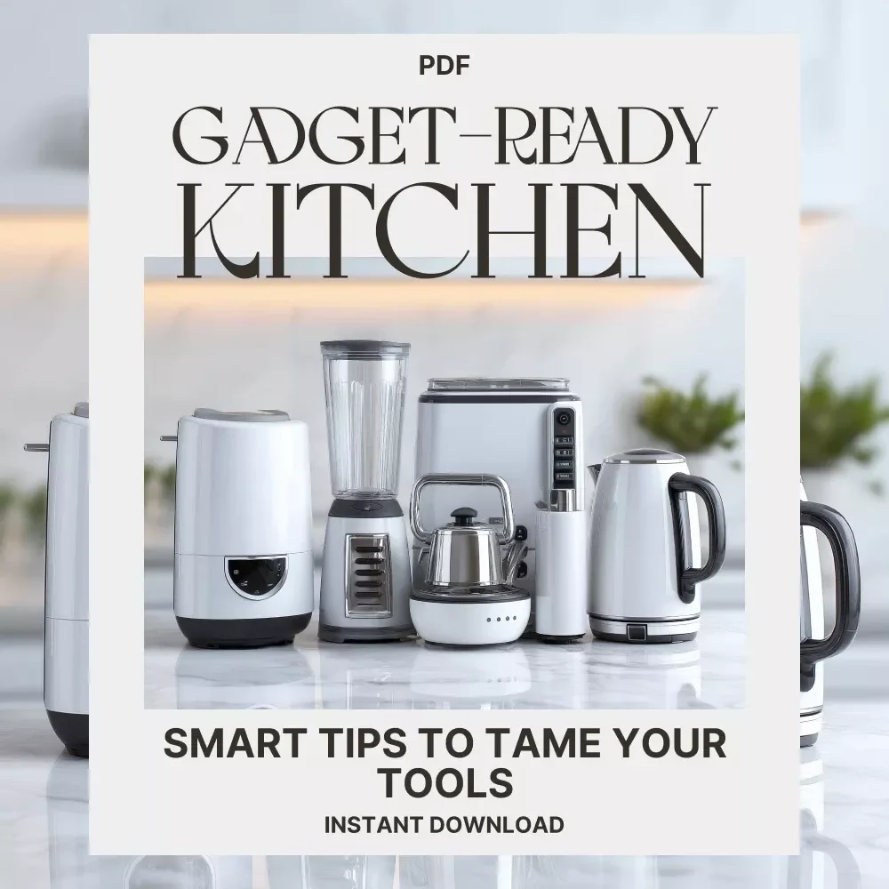 Gadget-Ready Kitchen: Smart Tips to Tame Your Tools | Digital Guide for Organized, Efficient, and Modern Kitchens | Downloadable eBook with tips for organizing kitchen gadgets