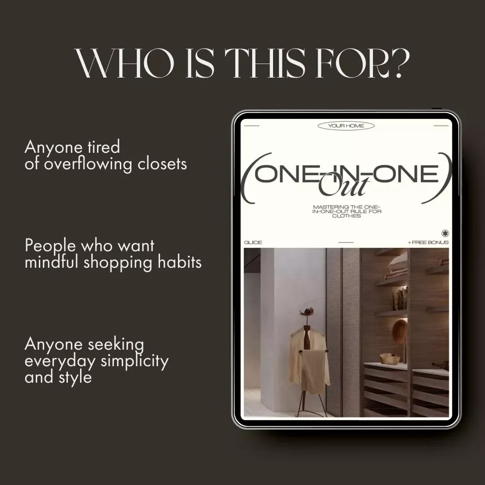 Wardrobe Zen: Mastering the One-In-One-Out Rule for Clothes | Minimalist Wardrobe Guide | Learn how one in one out works with clothes to create calm, order, and lasting style