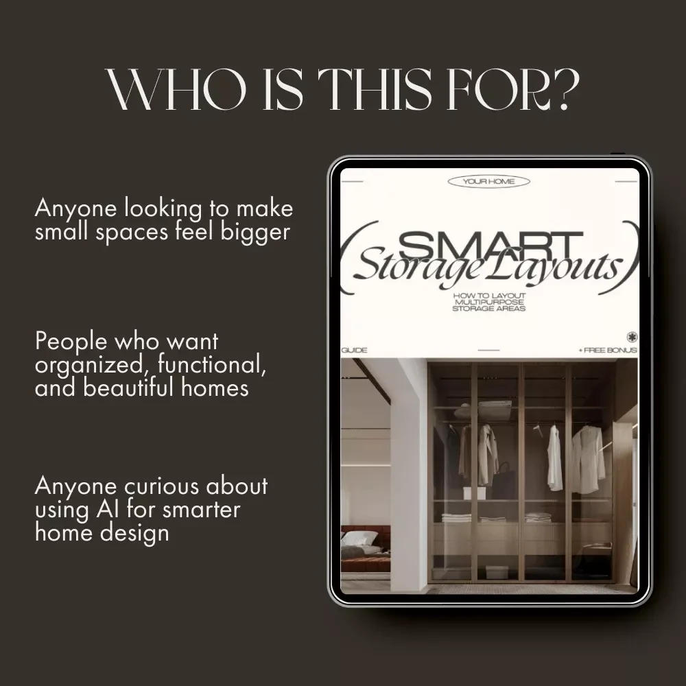 Smart Storage Layouts | Space-Saving Home Organization Guide | Digital Download eBook for Efficient Storage, Multipurpose Room Design & AI-Powered Planning