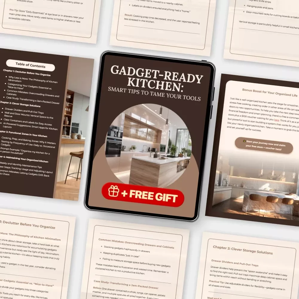 Gadget-Ready Kitchen: Smart Tips to Tame Your Tools | Digital Guide for Organized, Efficient, and Modern Kitchens | Downloadable eBook with tips for organizing kitchen gadgets