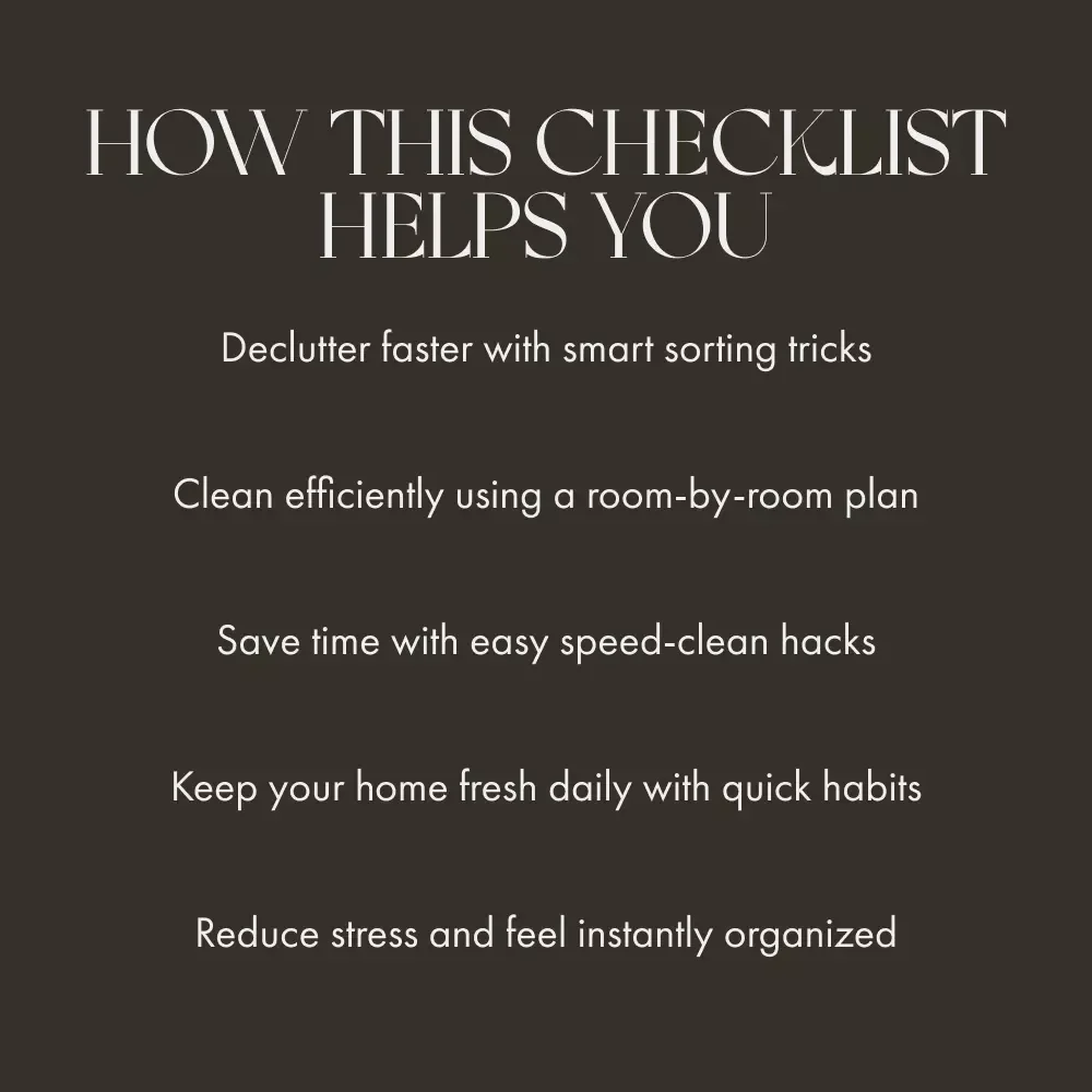 How to Clean a Messy House Fast Checklist | Printable Cleaning Guide for Busy People | Instant Download Home Organization Tool