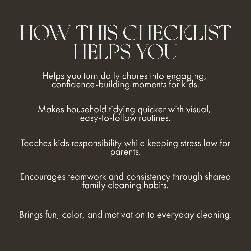 Kid-Friendly Cleaning Schedule Checklist | Printable Routine Chart for Kids | Best Way to Set Up a Kid Friendly Cleaning Schedule