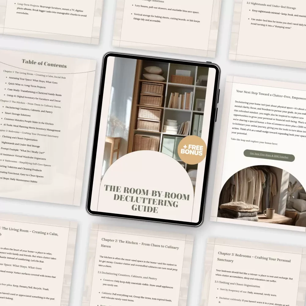 The Room-by-Room Decluttering Guide | How to Declutter Your Home Room by Room | Digital eBook for Home Organization & Simplifying Spaces