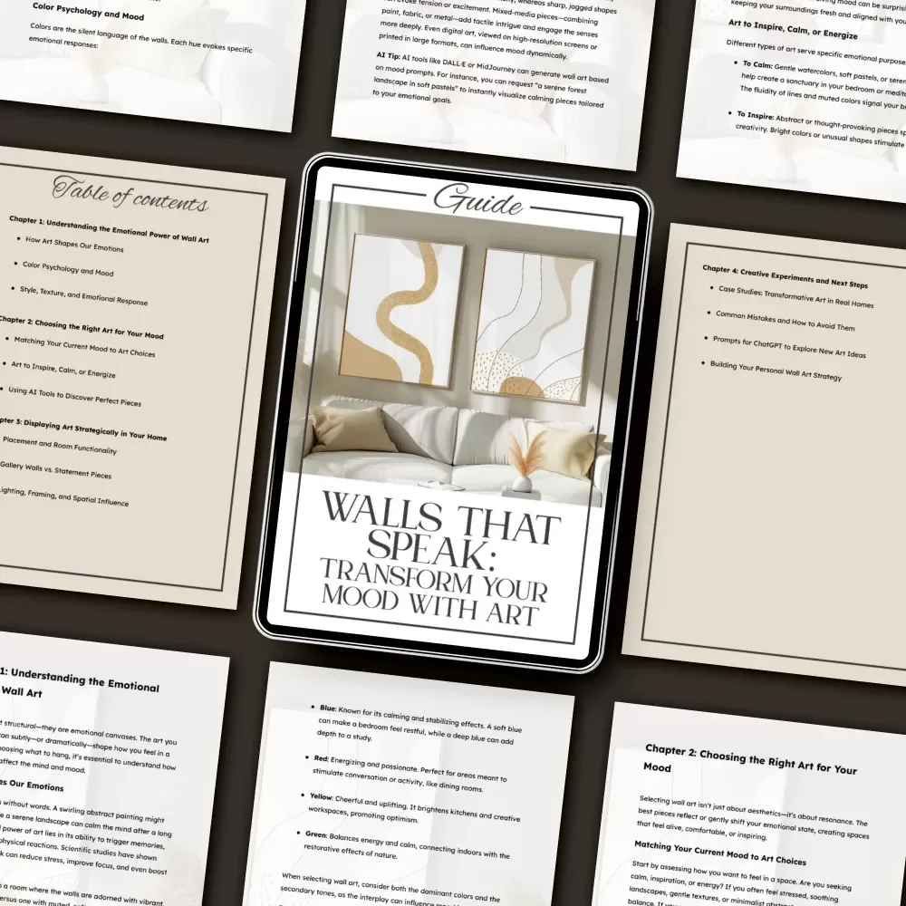 Walls That Speak: Transform Your Mood with Art | Digital Guide for Home Decor Lovers | Learn how to change mood with wall art, color psychology & emotional design inspiration