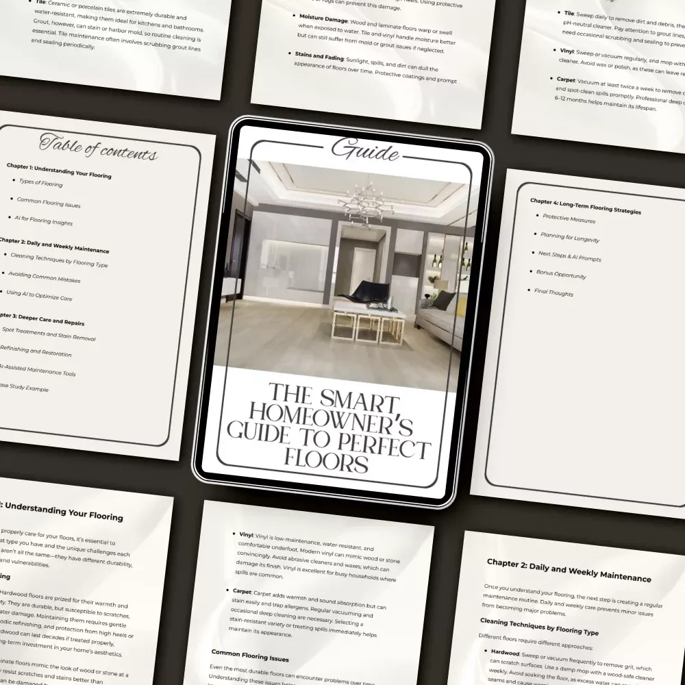 The Smart Homeowner’s Guide to Perfect Floors | Ultimate Flooring Maintenance & AI Care Guide for Every Home | Digital Download eBook on How to Maintain Flooring