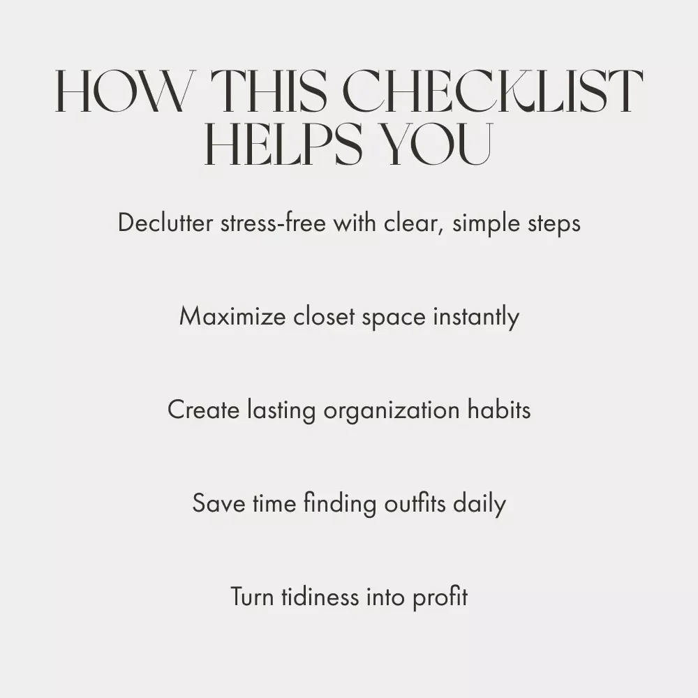 Closet Transformation Checklist: Master Your Space Like a Pro | Digital Download | Closet Organization Guide | Declutter, Design & Simplify | Printable Home Organization eBook | Small Space Storage Solution