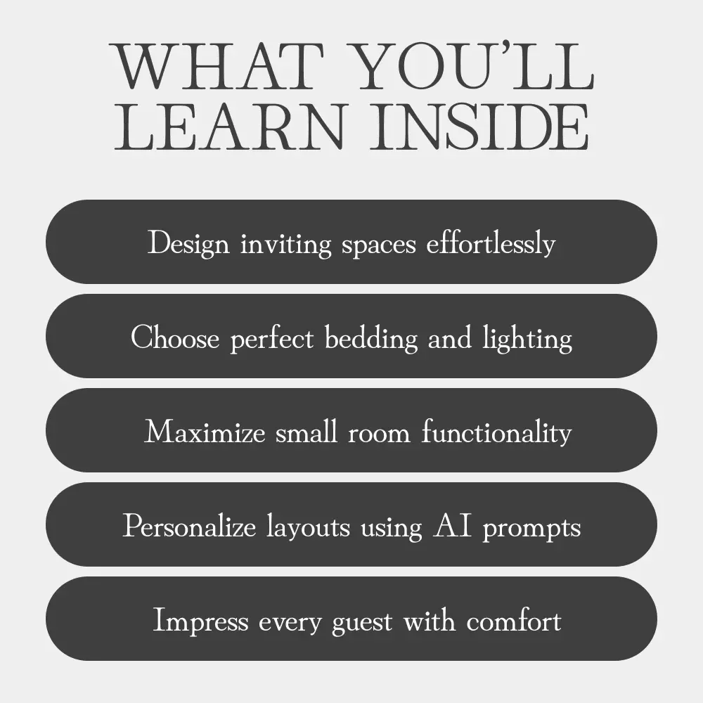 Cozy Corners for Guests | Guest Room Decor Guide | Digital Download for Airbnb Hosts, Home Stylists & Interior Enthusiasts | eBook on Comfort, Lighting, and Design with AI Prompts