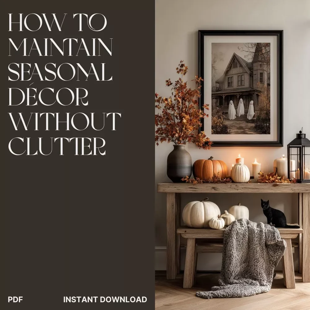 How to Maintain Seasonal Décor Without Clutter | Printable Home Organization Checklist for Festive Decorating Made Simple | Digital Download