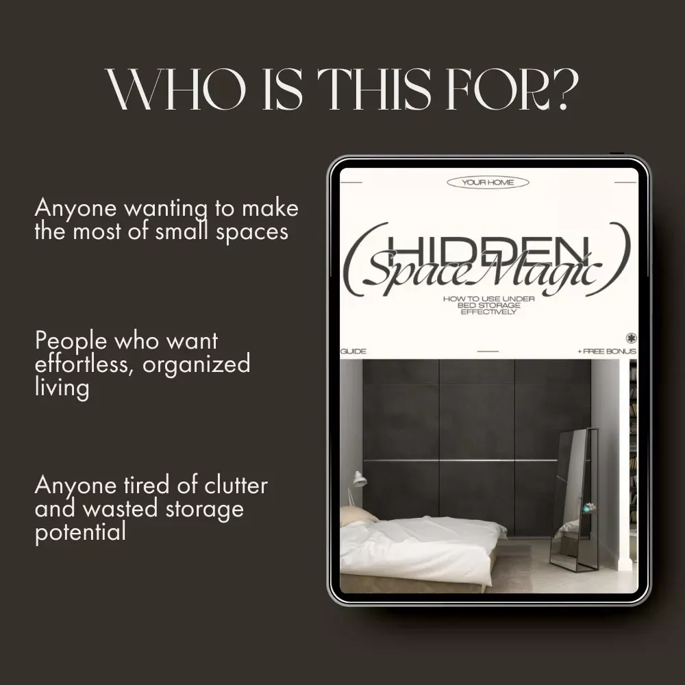 Hidden Space Magic | Under Bed Storage Guide, Organization eBook, AI Decluttering Prompts, Small Space Home Organization Checklist, Digital Download