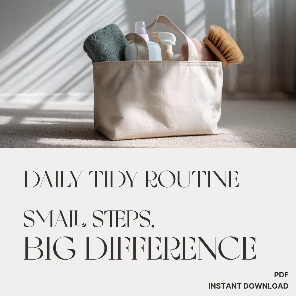 Daily Tidy Routine: Small Steps, Big Difference | Printable Home Cleaning Checklist | Tips for Daily Tidy Up Routines | Minimalist House Reset Guide
