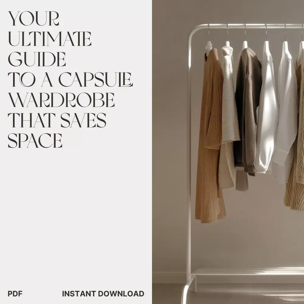 Your Ultimate Guide to a Capsule Wardrobe That Saves Space | Minimalist eBook on How to Create a Capsule Wardrobe That Takes Up Less Space | Digital Download PDF for Smart Closet Design