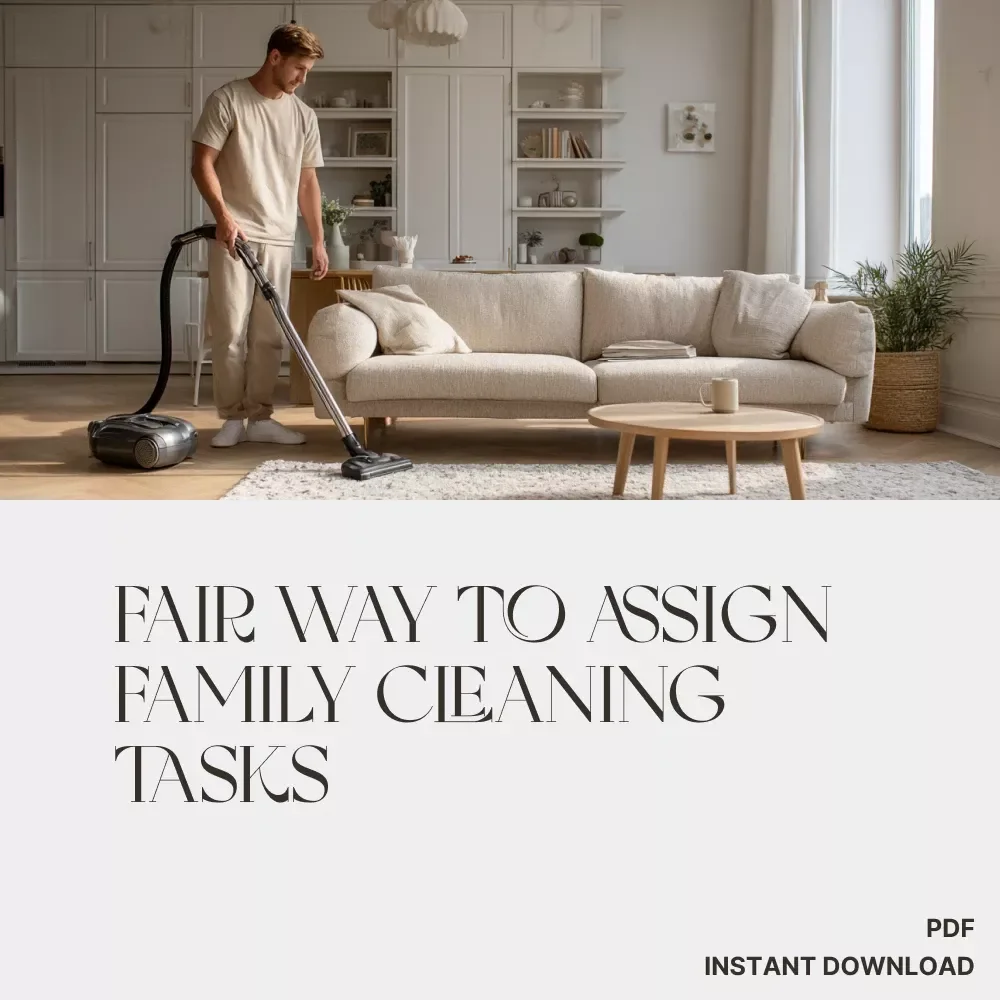 The Smart, Fair Way to Assign Family Cleaning Tasks | Best Way to Assign Cleaning Tasks to Family | Printable Digital Guide for Parents, Families & Home Organizers