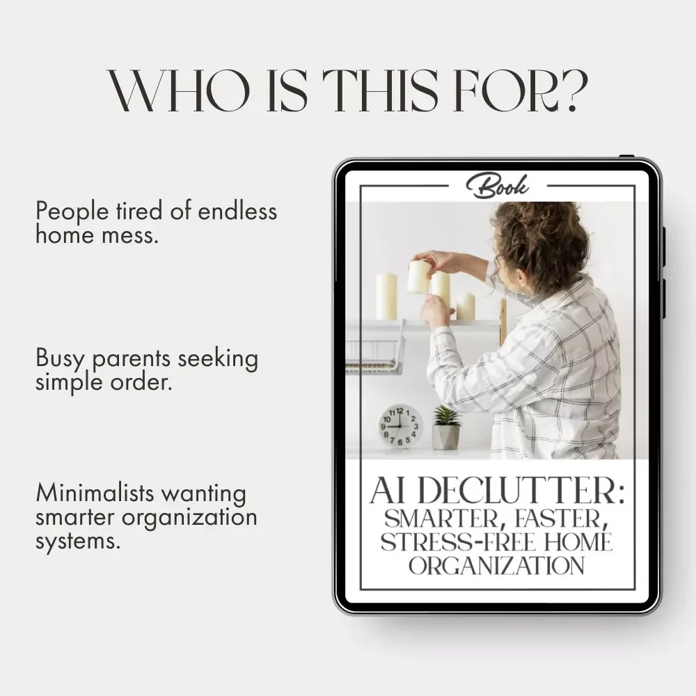 AI Declutter: Smarter, Faster, Stress-Free Home Organization | eBook on How to Use AI to Help Me Declutter | Digital Download Guide for Effortless Home Organization