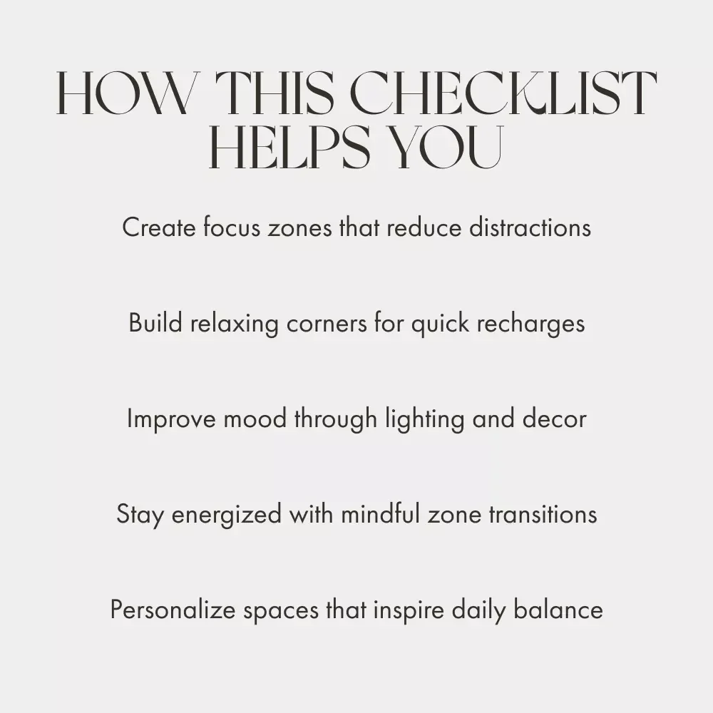 How to Combine Relaxation and Productivity Zones Checklist | Home Office Balance Guide | Digital Download for Mindful Living