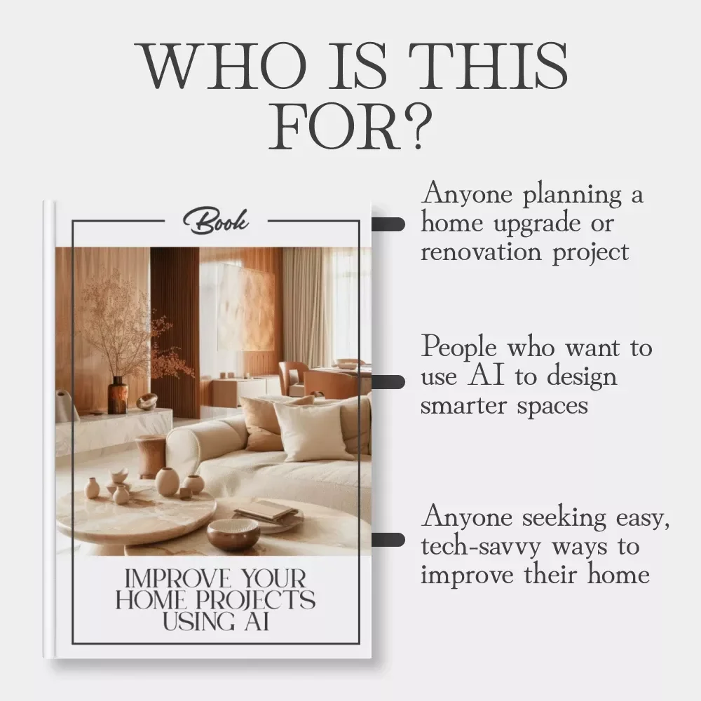 Improve Your Home Projects Using AI | Digital Guide for Smart Home Renovation, AI Design Tools, Budget Planning & DIY Inspiration | Instant Download eBook & Checklist