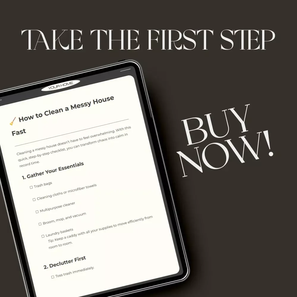 How to Clean a Messy House Fast Checklist | Printable Cleaning Guide for Busy People | Instant Download Home Organization Tool
