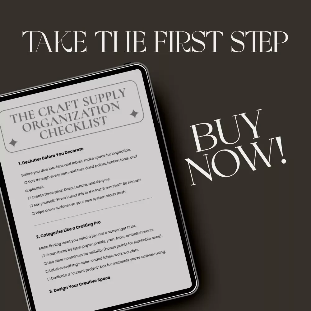 The Craft Supply Organization Checklist | Digital Download | Best Way to Organize Craft Supplies | Printable Craft Room Organizer & Decluttering Guide