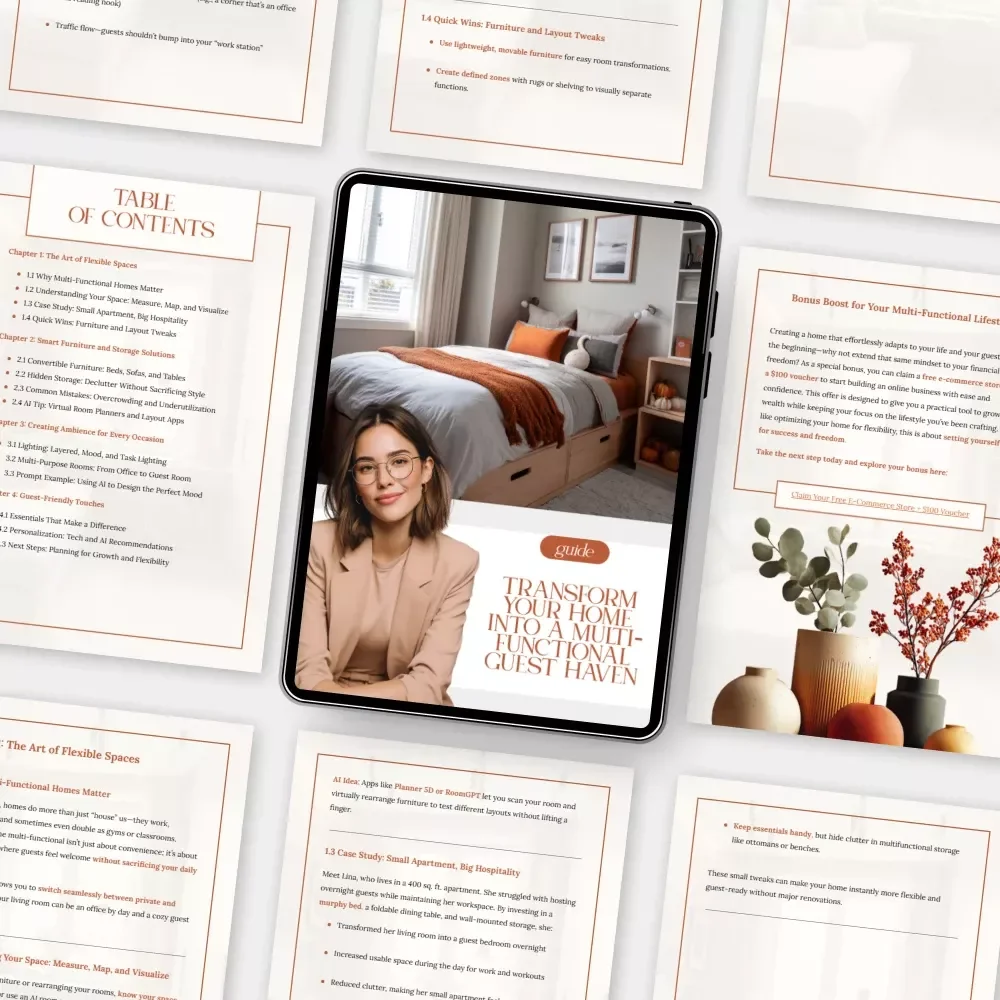 Transform Your Home into a Multi-Functional Guest Haven | Digital Guide on How to Make Home Multi Functional for Guests | Smart Space, Stylish Comfort, and AI-Enhanced Hosting Tips
