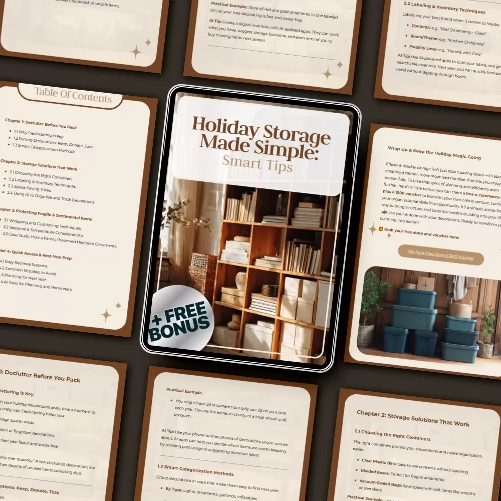 Holiday Storage Made Simple: Smart Tips | Ultimate Digital Guide on How to Store Holiday Decorations Efficiently | Declutter, Organize & Protect Your Festive Decor Like a Pro