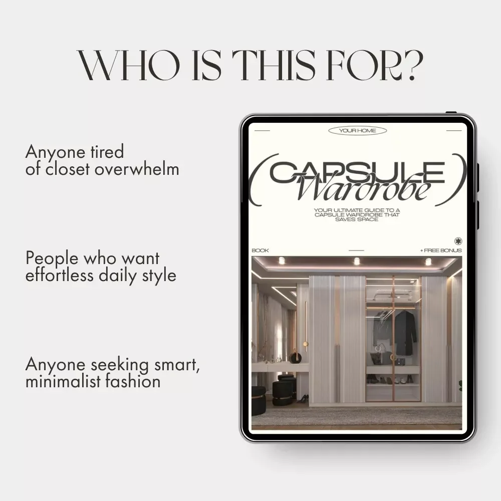 Your Ultimate Guide to a Capsule Wardrobe That Saves Space | Minimalist eBook on How to Create a Capsule Wardrobe That Takes Up Less Space | Digital Download PDF for Smart Closet Design