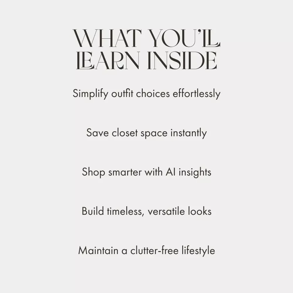 Your Ultimate Guide to a Capsule Wardrobe That Saves Space | Minimalist eBook on How to Create a Capsule Wardrobe That Takes Up Less Space | Digital Download PDF for Smart Closet Design