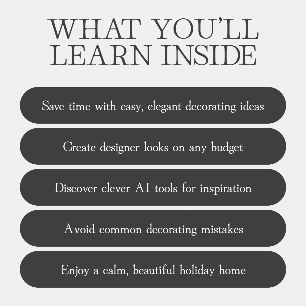 Stylish Holiday Decoration Without Stress | How to Decorate for Holidays Simply and Stylishly | Minimalist Christmas eBook, Holiday Home Decor Guide, Festive DIY Inspiration