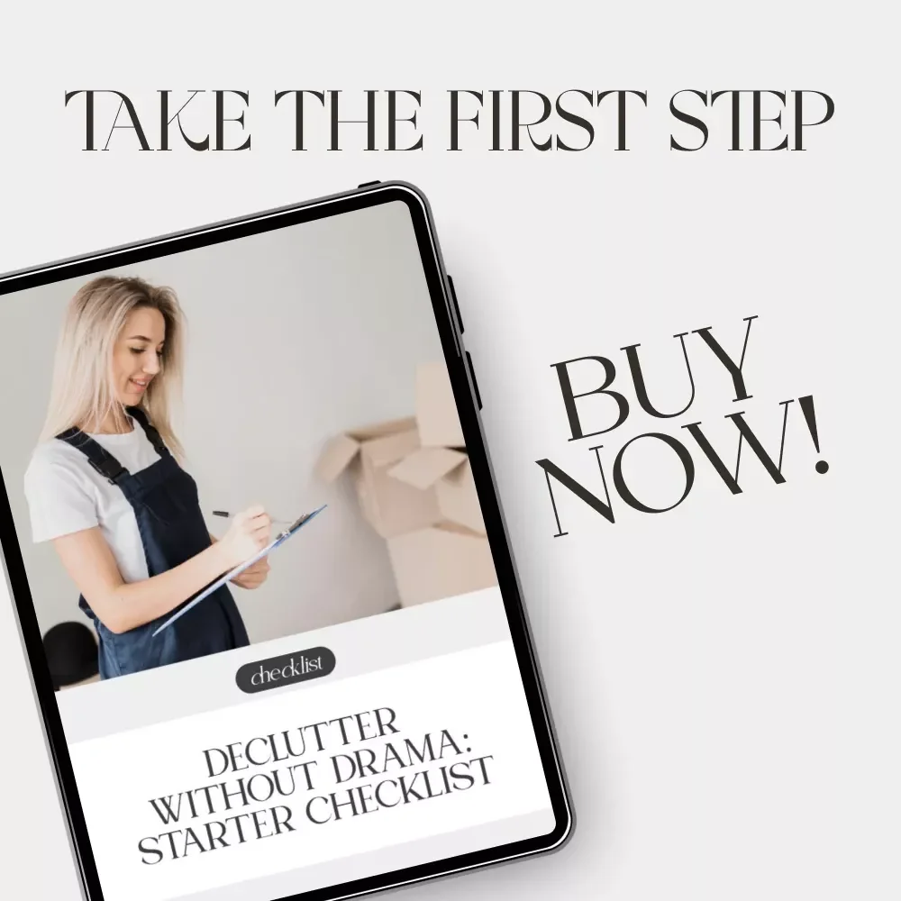 Declutter Without Drama: Starter Checklist | Printable Digital Download for Beginners | How to Start Decluttering When Overwhelmed | Home Organization Guide