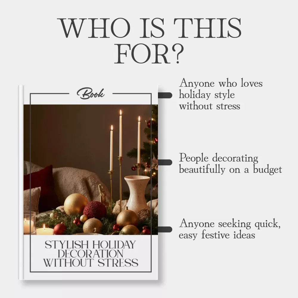 Stylish Holiday Decoration Without Stress | How to Decorate for Holidays Simply and Stylishly | Minimalist Christmas eBook, Holiday Home Decor Guide, Festive DIY Inspiration
