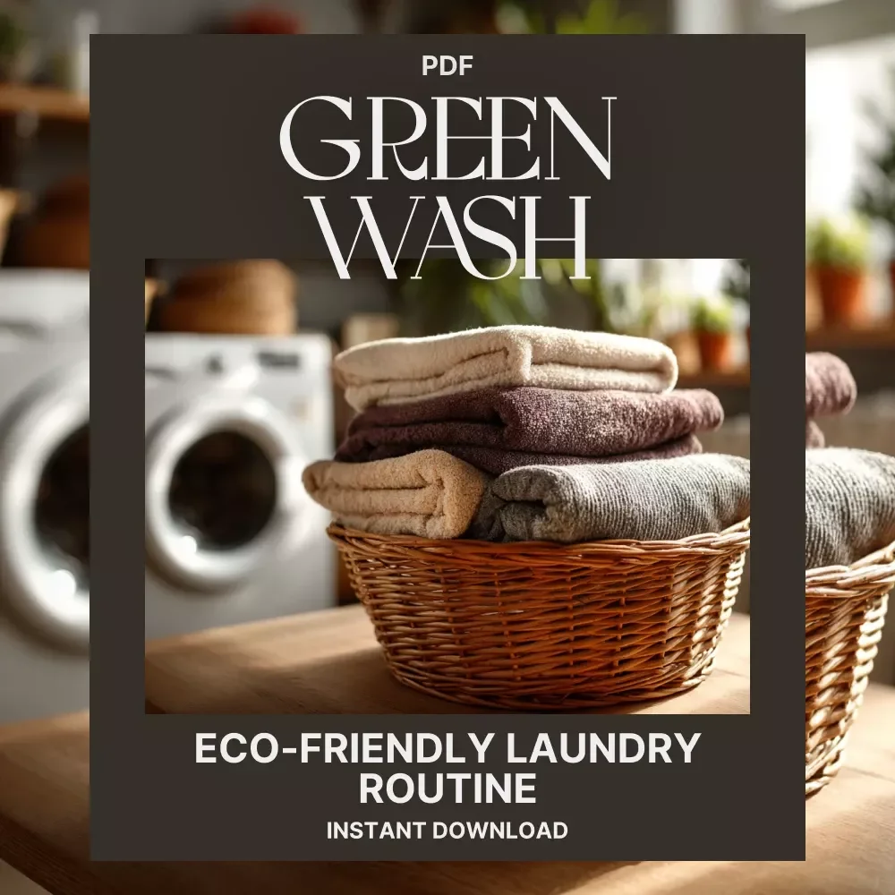 Green Wash: Mastering an Eco-Friendly Laundry Routine | Sustainable Living eBook | How to Plan Eco Laundry Routine | Digital Download Guide for Greener Home Habits