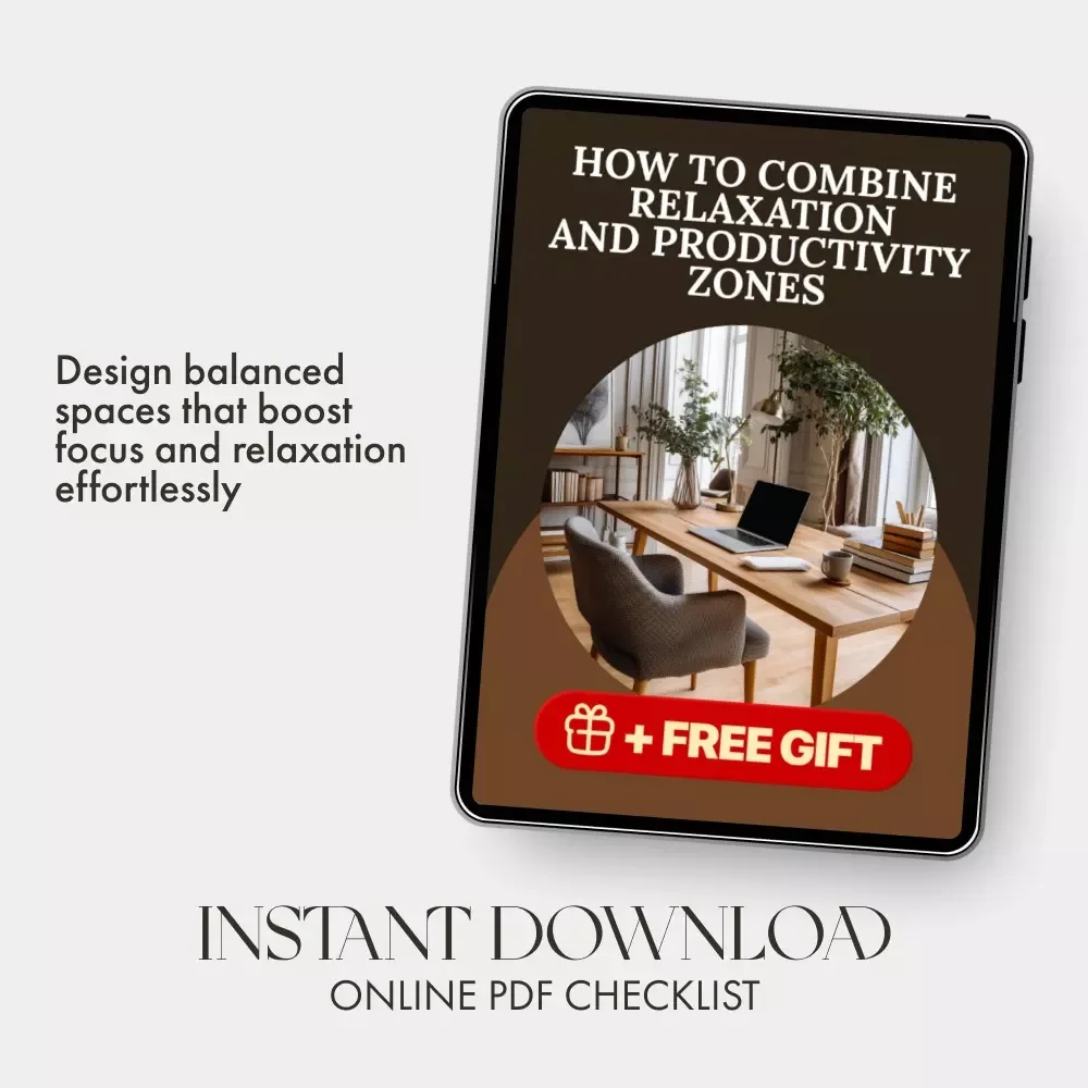 How to Combine Relaxation and Productivity Zones Checklist | Home Office Balance Guide | Digital Download for Mindful Living