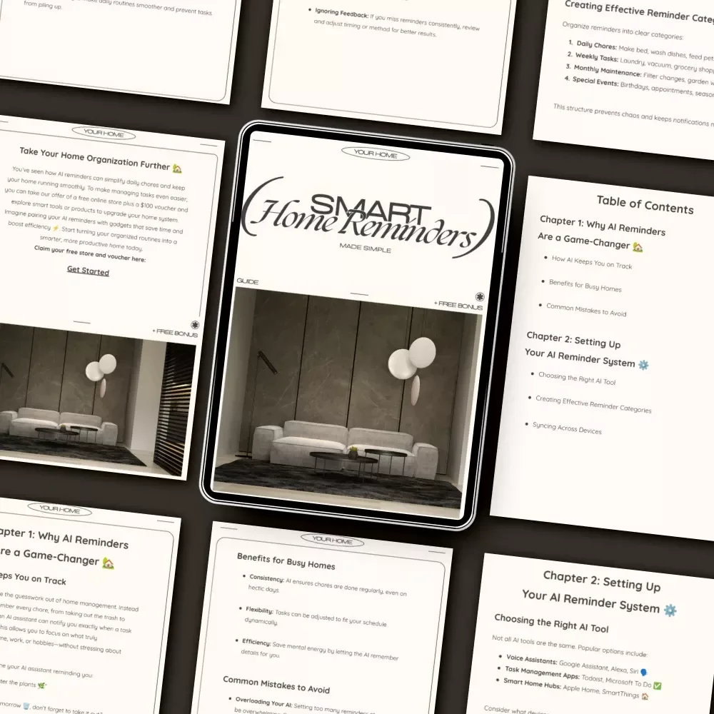 Smart Home Reminders | AI Home Management Guide | Digital Download for Busy Families & Productivity Enthusiasts