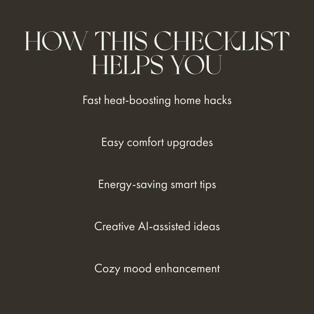 A Checklist for When Home Feels Cold | Cozy Living Digital Download | What to Do When Home Feels Cold | Printable Winter Warmth Guide