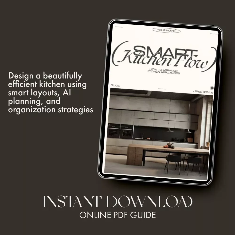 Smart Kitchen Flow | Digital Kitchen Organization Guide, AI-Powered Kitchen Planning eBook, Home Cooking Workflow & Appliance Arrangement Checklist
