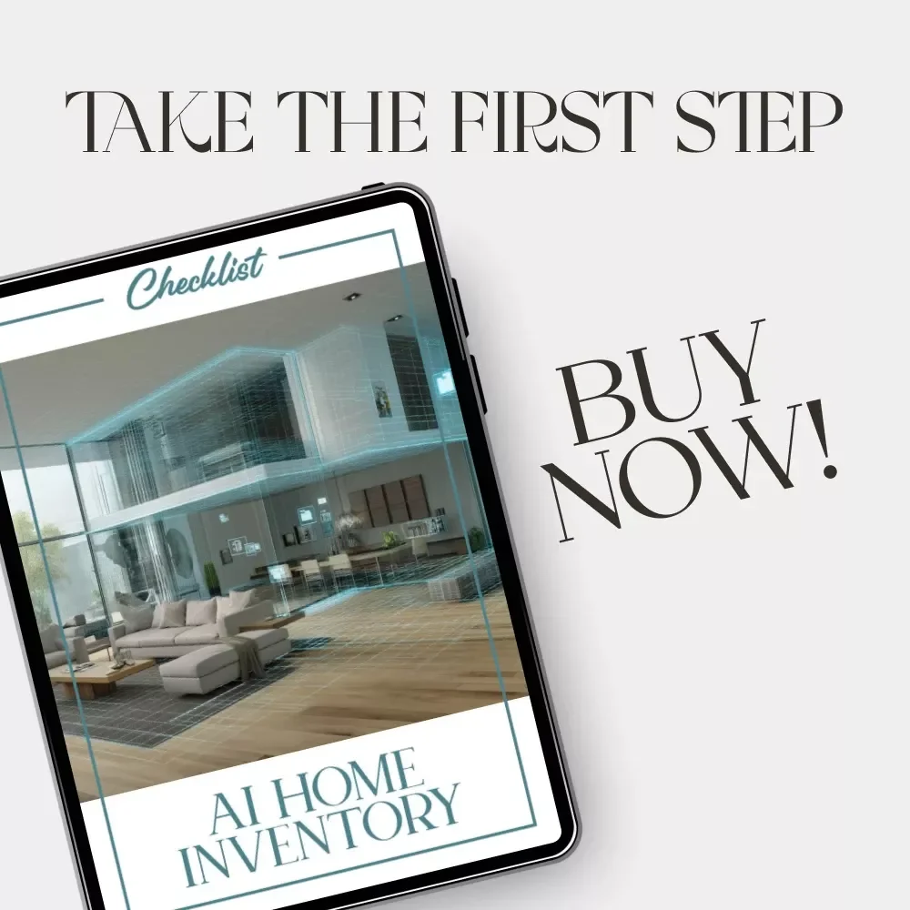 AI Home Inventory Checklist | Digital Download Guide | How to Use AI to Track Your Home Inventory | Smart Home Organization Template