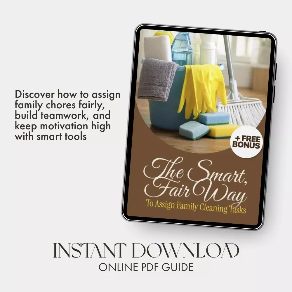 The Smart, Fair Way to Assign Family Cleaning Tasks | Best Way to Assign Cleaning Tasks to Family | Printable Digital Guide for Parents, Families & Home Organizers