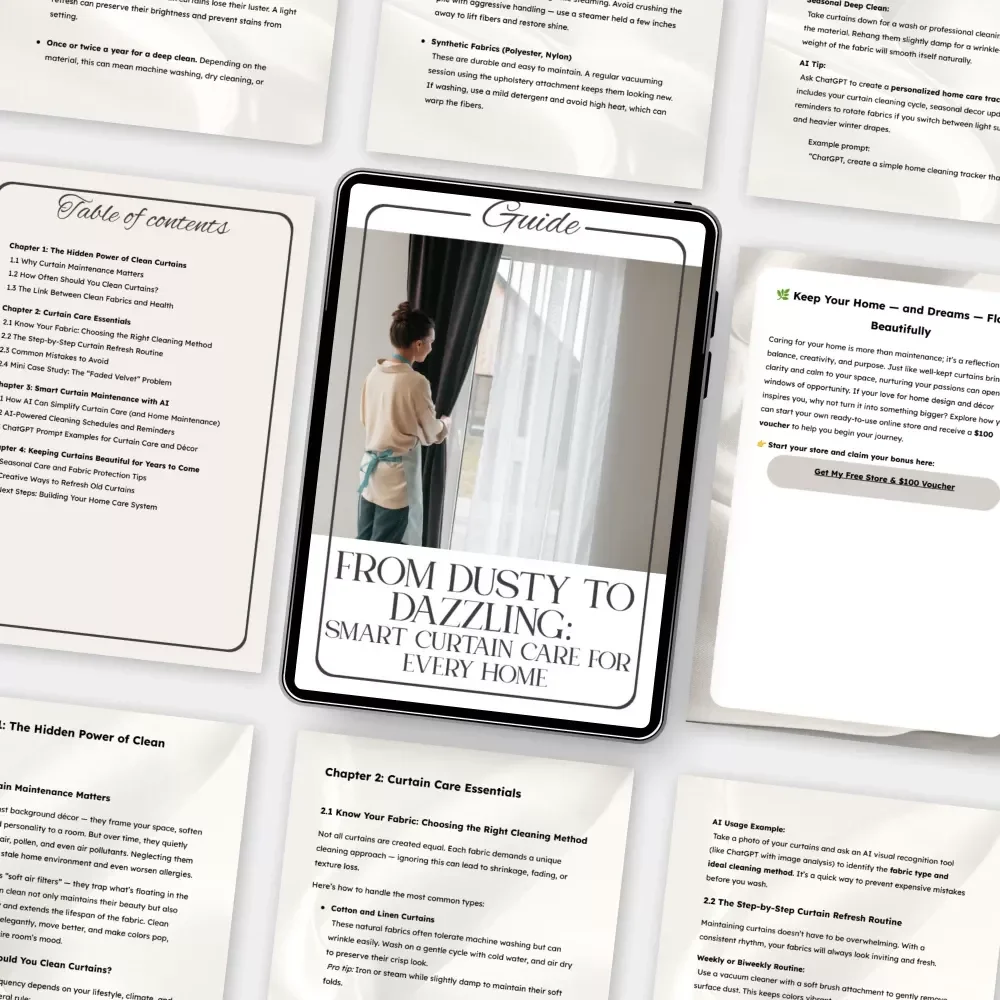 From Dusty to Dazzling: Smart Curtain Care for Every Home | Ultimate Guide to How to Maintain Curtains | Digital Home Décor eBook