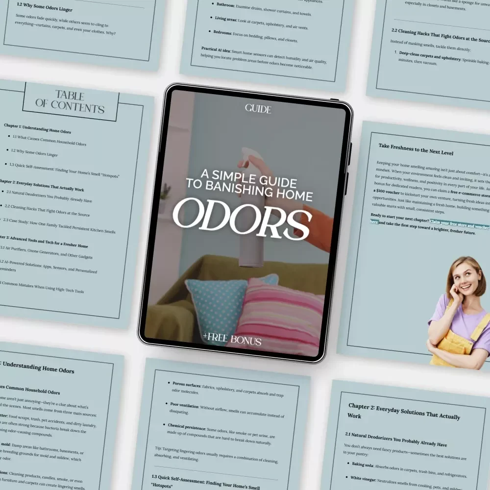 A Simple Guide to Banishing Home Odors | Digital Download | How to Get Rid of Odors in Your Home Naturally and Permanently | Fresh Home eBook & Printable Guide
