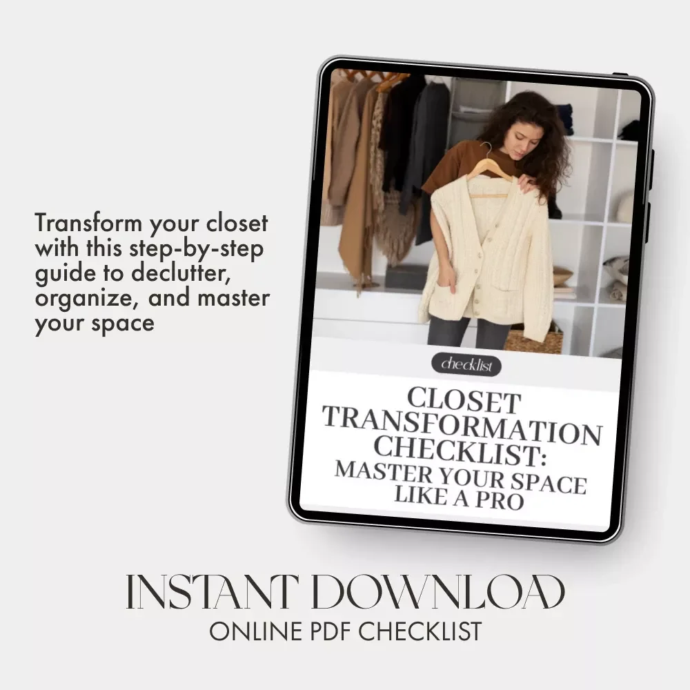 Closet Transformation Checklist: Master Your Space Like a Pro | Digital Download | Closet Organization Guide | Declutter, Design & Simplify | Printable Home Organization eBook | Small Space Storage Solution