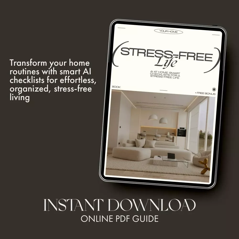 AI at Home: Smart Checklists for a Stress-Free Life | Digital eBook Guide on how to use AI for home checklists | AI-Powered Home Organization & Productivity Planner