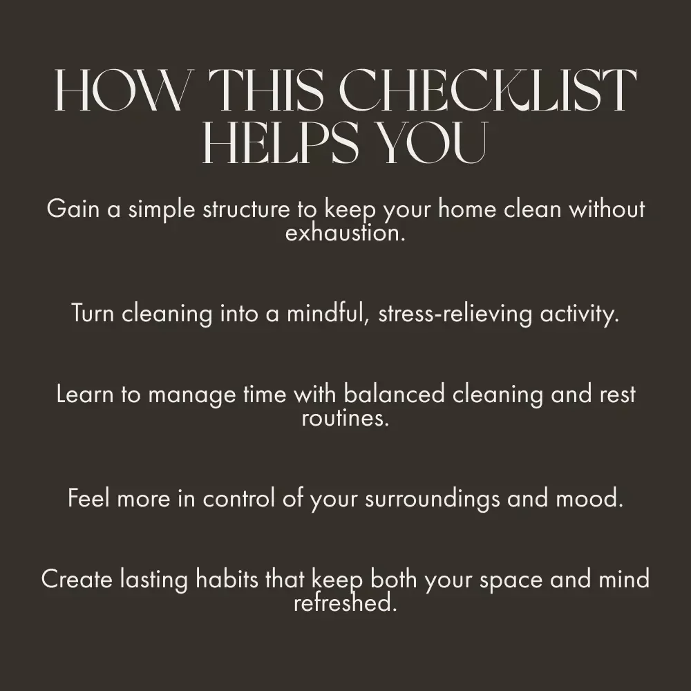 Best Way to Balance Cleaning and Relaxation Checklist | Digital Download for a Calm, Organized Home