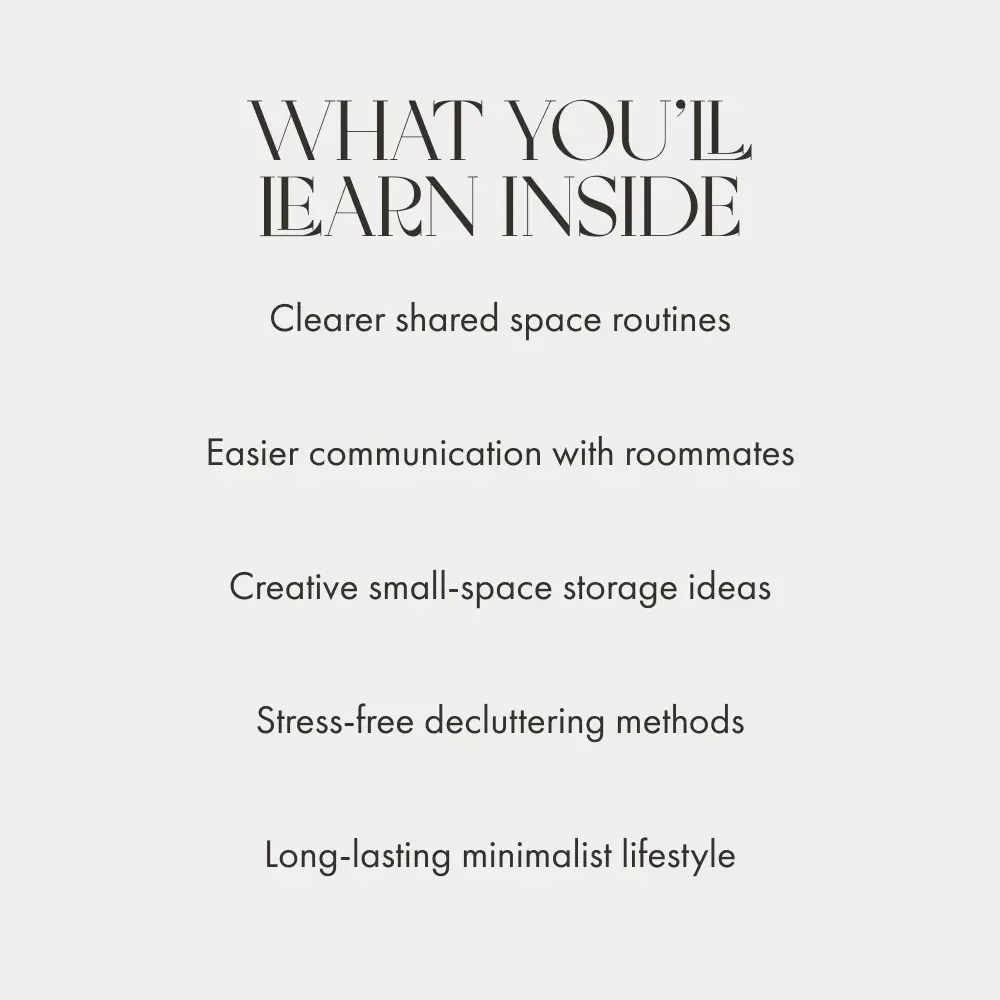 Smart Tips for Minimal Clutter in Shared Rooms | Minimalist Living eBook | Roommate Organization Guide | Digital Download for Shared Spaces