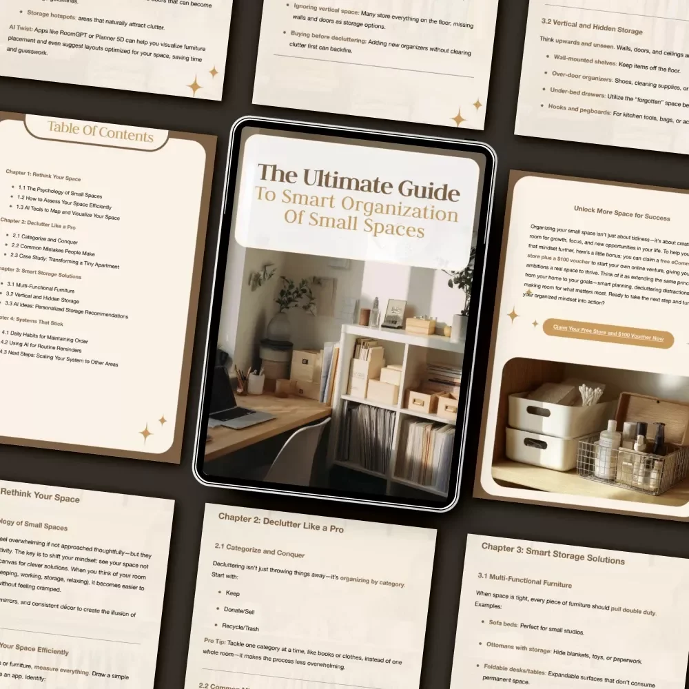 The Ultimate Guide to Smart Organization of Small Spaces | Digital Download for Home Organization, Decluttering, and Small Space Storage Solutions | Learn How to Organize Small Spaces Easily