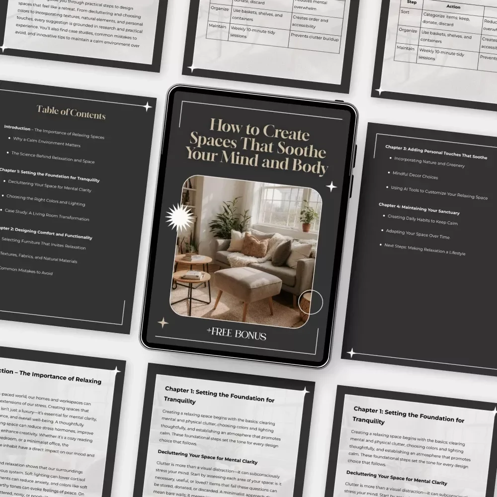 How to Create Spaces That Soothe Your Mind and Body | Digital Guide for Home Wellness, Interior Harmony & Tips for Creating Relaxing Spaces