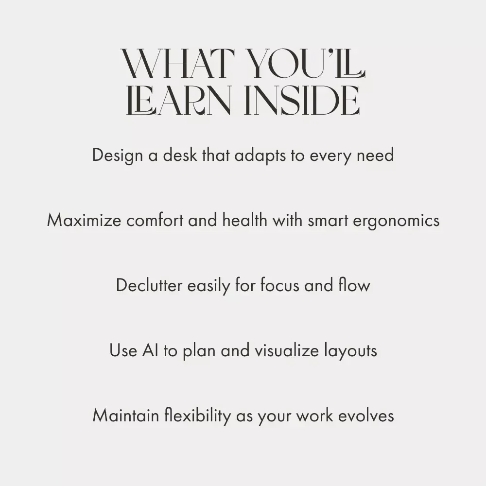 Creating a Desk Space That Does It All – Ebook | How to Set Up Multi Functional Desk Space | Home Office Design Guide for Productivity & Inspiration