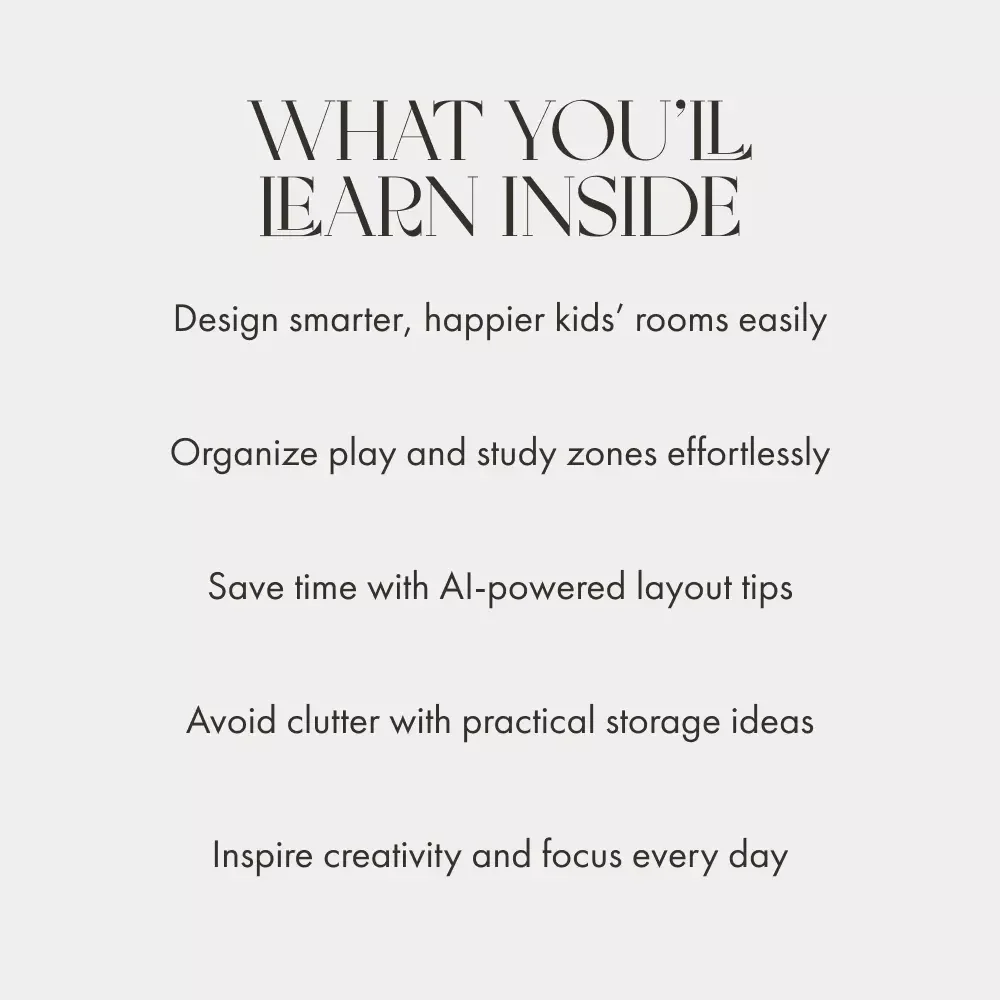 Kids Spaces Made Smart | Digital eBook Guide for Parents | Kids Room Organization, Playroom Design, and AI-Powered Planning Checklist