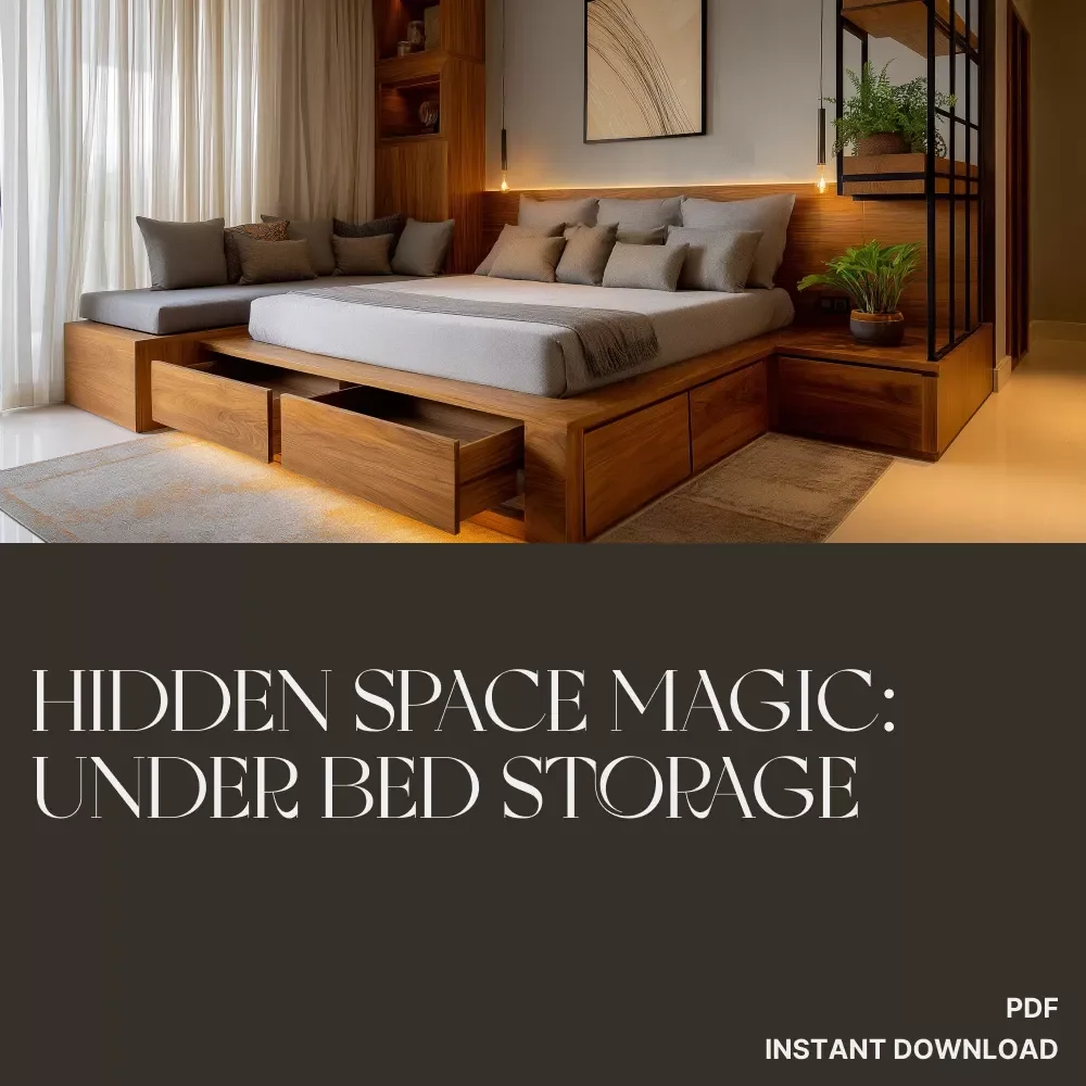Hidden Space Magic | Under Bed Storage Guide, Organization eBook, AI Decluttering Prompts, Small Space Home Organization Checklist, Digital Download