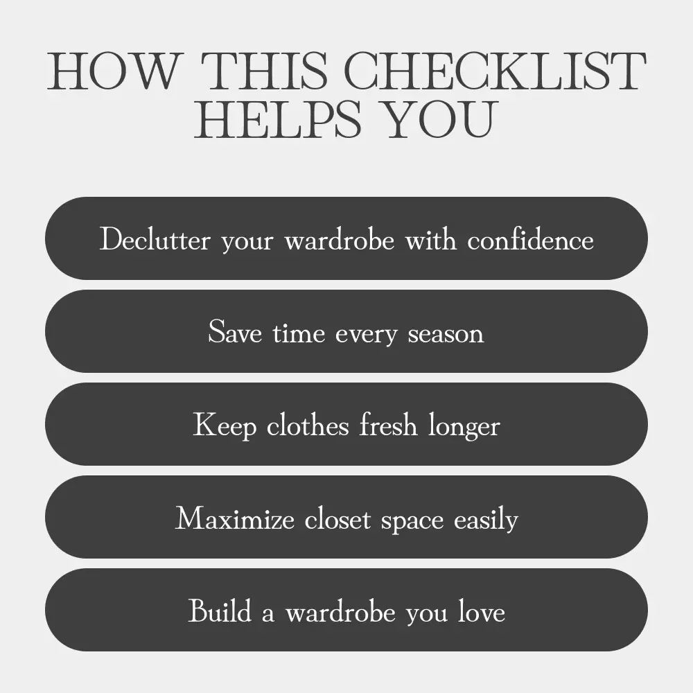 Fresh Start Wardrobe Checklist | Printable Closet Organization Guide | Seasonal Clothing Storage Planner | Digital Download for Decluttering & Capsule Wardrobe Lovers