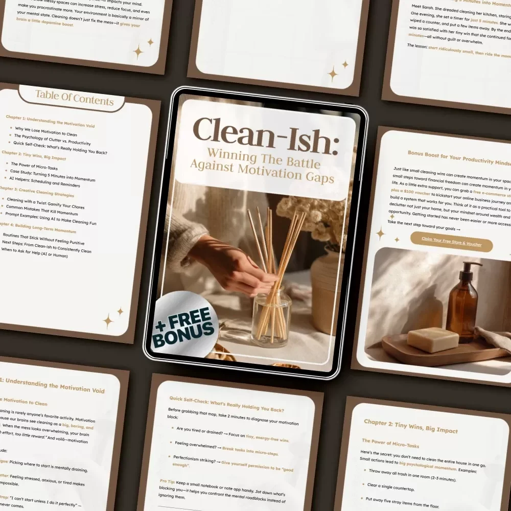 Clean-ish: Winning the Battle Against Motivation Gaps | Digital Cleaning Motivation Guide | What to Do When You Have No Motivation to Clean | Printable & Instant Download