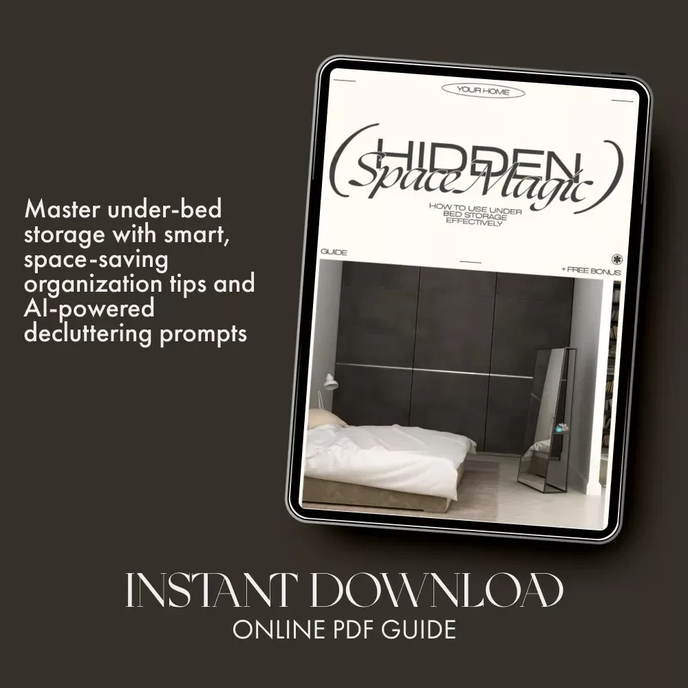 Hidden Space Magic | Under Bed Storage Guide, Organization eBook, AI Decluttering Prompts, Small Space Home Organization Checklist, Digital Download